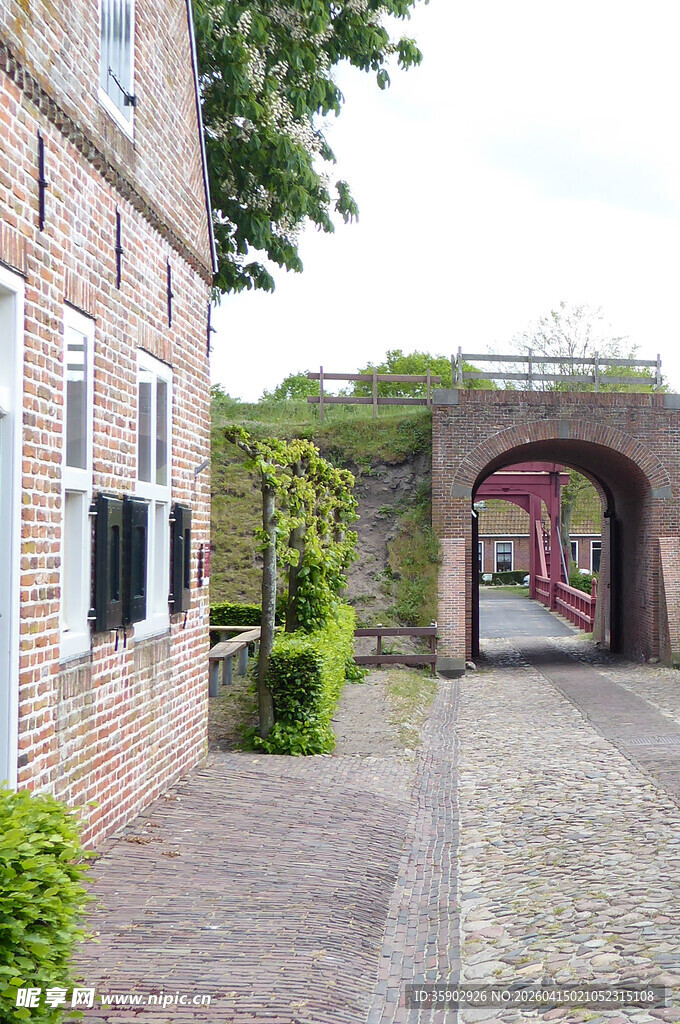 欧式街巷古老建筑景观