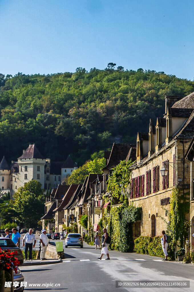 欧洲小镇风光古朴街道