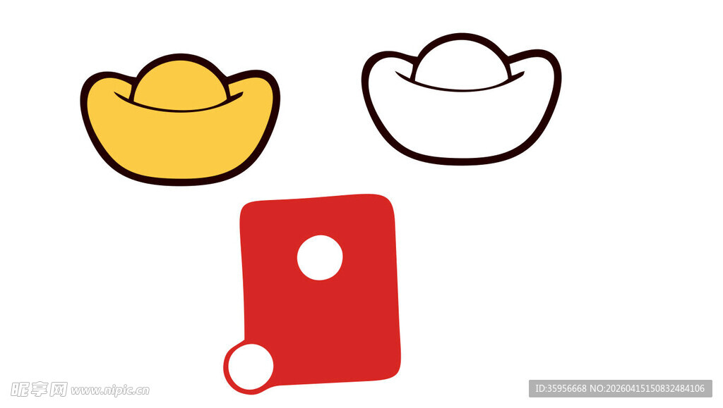 金元宝与红包图案设计