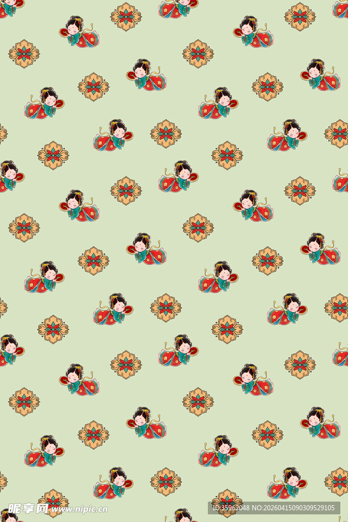 卡通图案无缝背景纹理