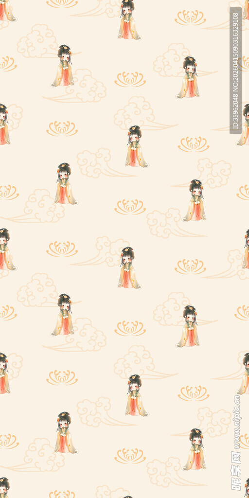 卡通人物重复图案背景