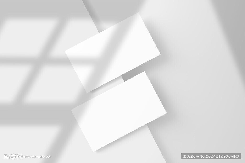 阴影下的空白名片展示样机