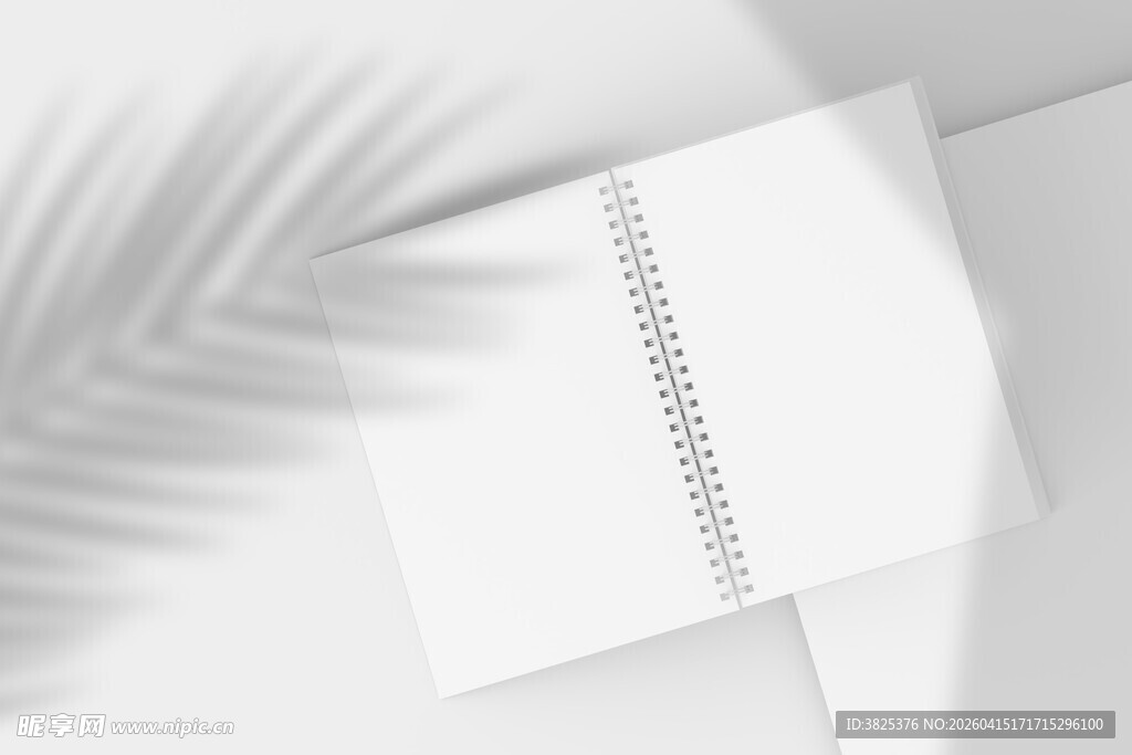 阴影下线圈笔记本设计展示样机