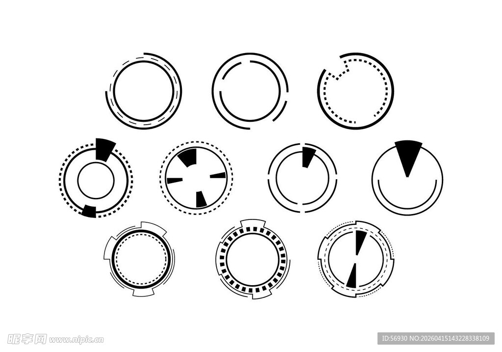 多样金属环形饰品科技边框展示