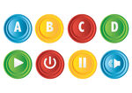 多彩多媒体功能按钮图标