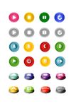 多彩圆形游戏按钮图标集合