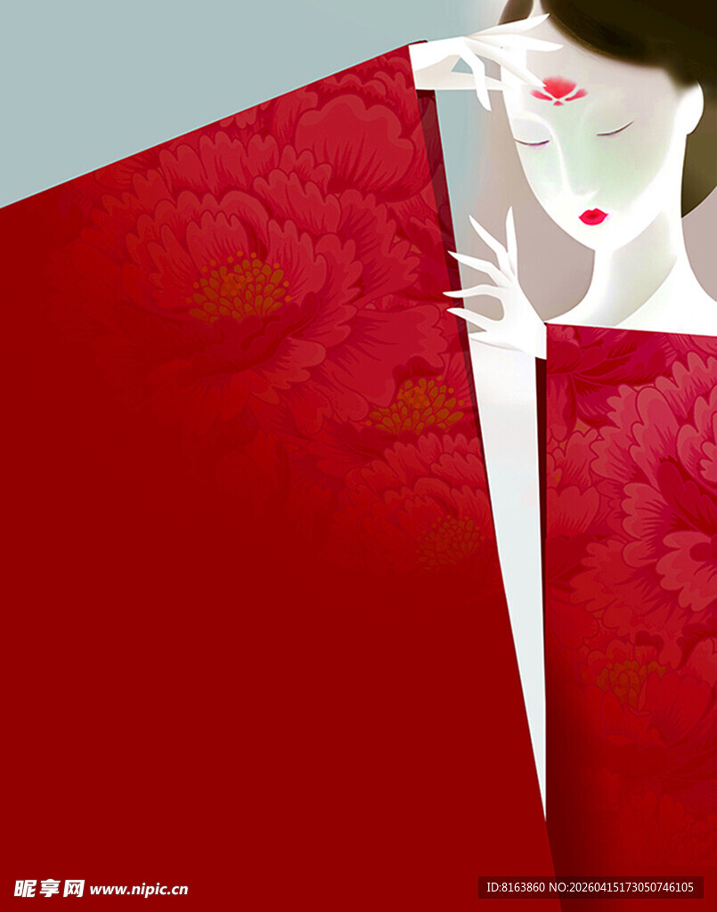 女性  插画 矢量  古典