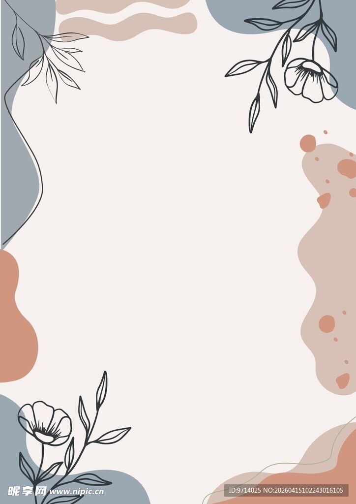 莫兰迪花卉背景