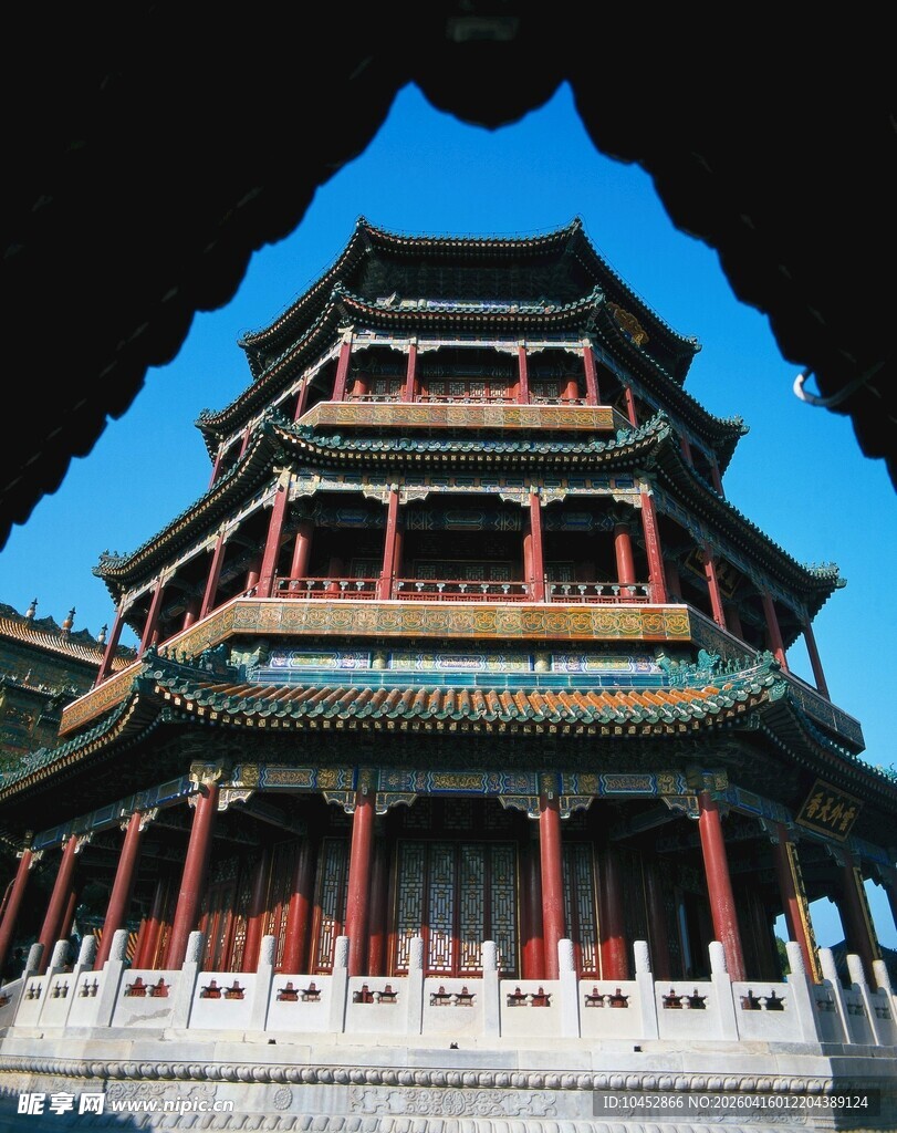 中式古建筑塔楼景观