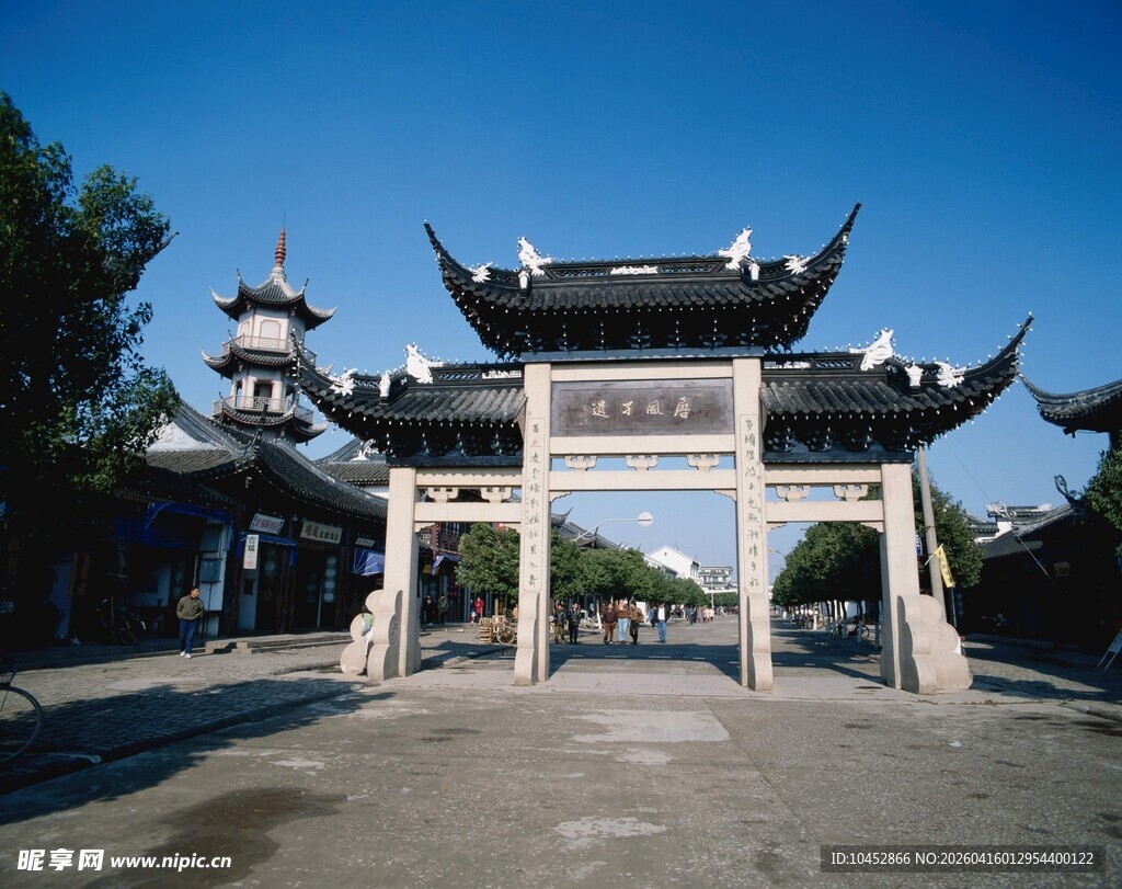中式古典牌坊建筑景观