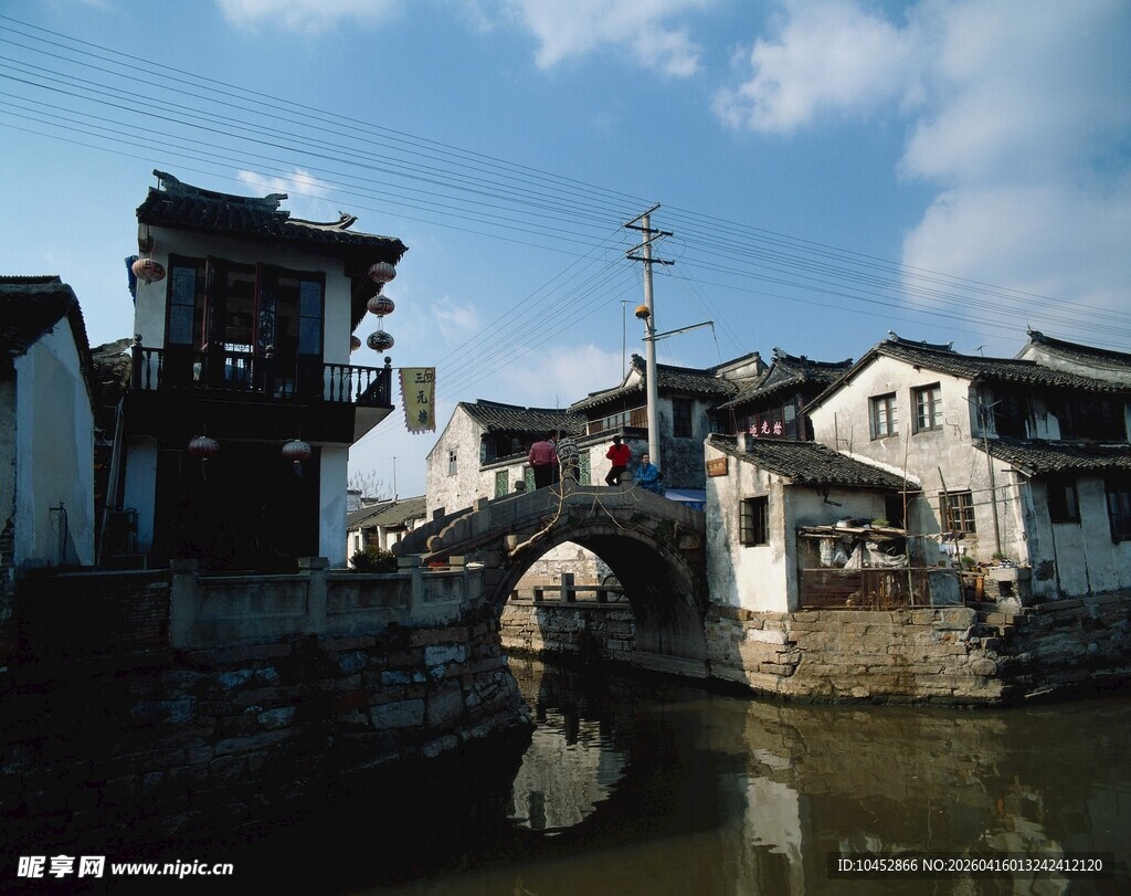 江南水乡古桥人家美景