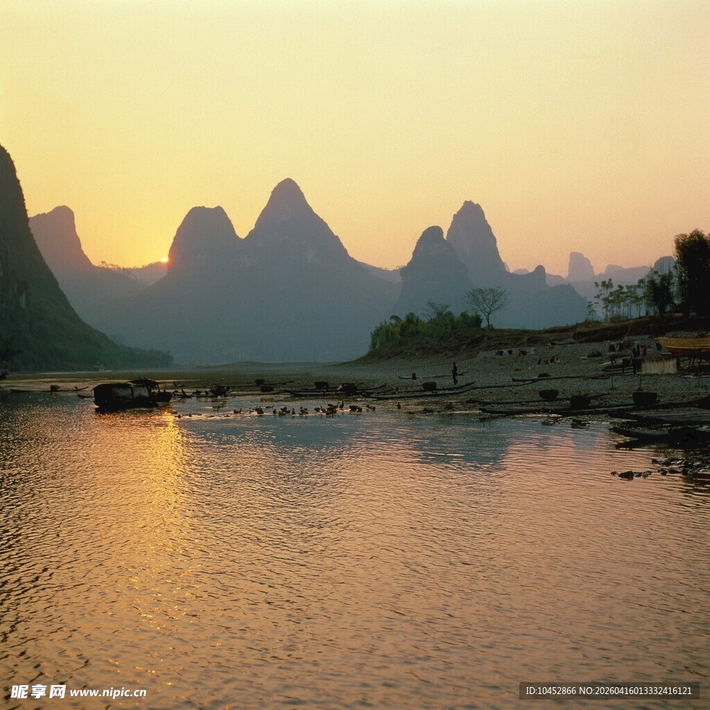 漓江夕照山水美景