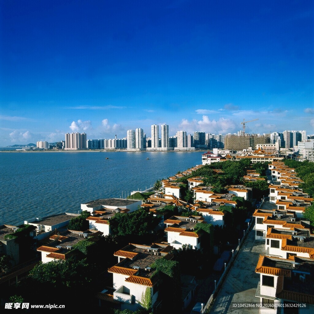海滨城市风光俯瞰