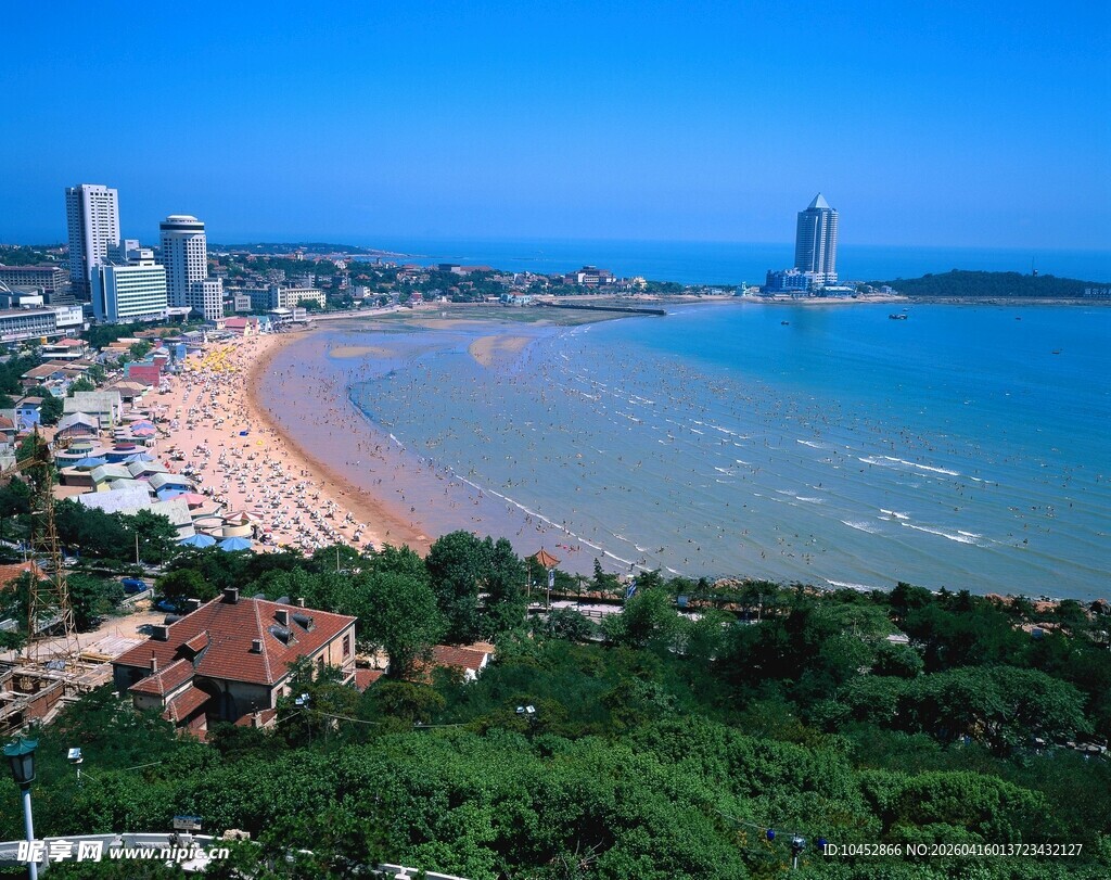 海滨城市美丽风光俯瞰