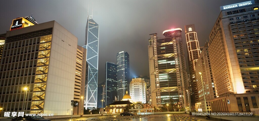 都市夜景繁华高楼林立