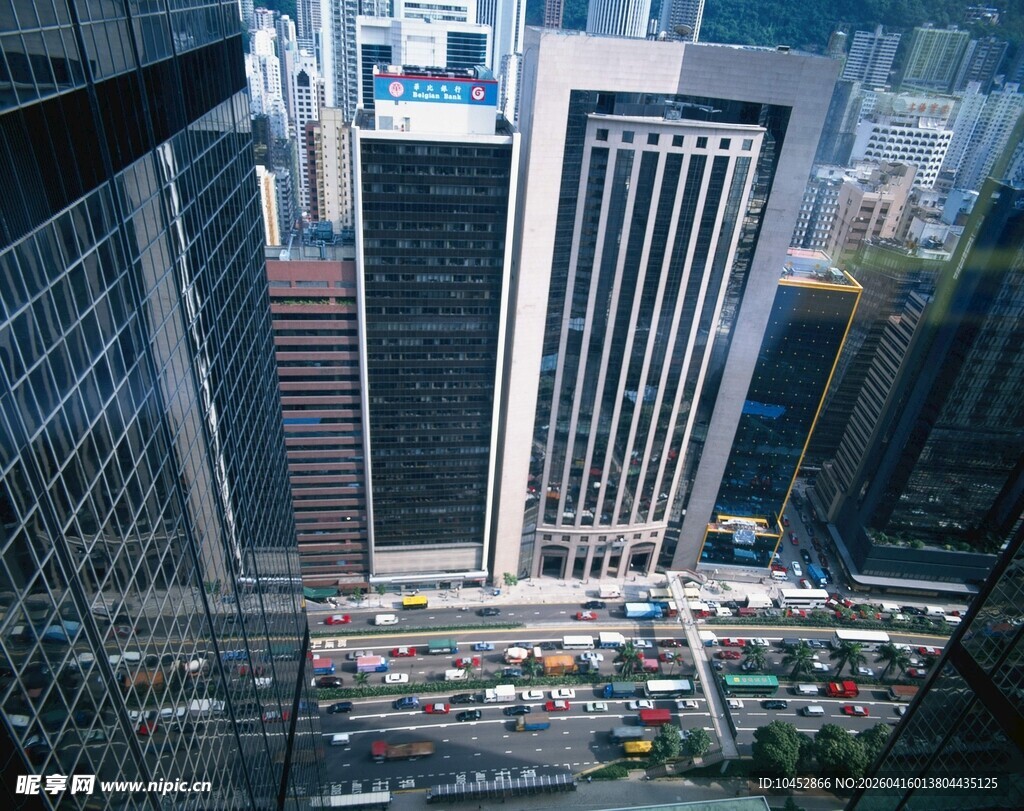 俯瞰繁华都市高楼景象