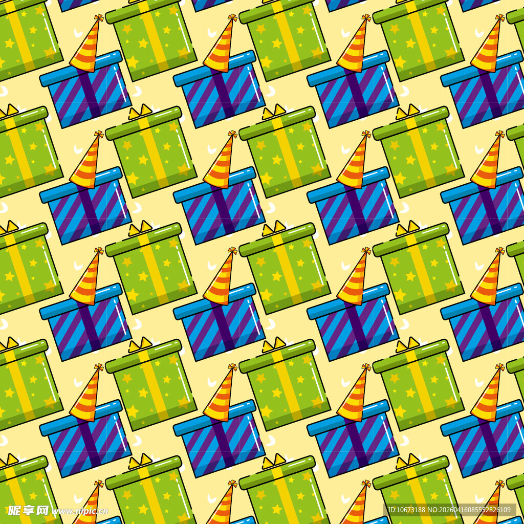 多彩礼物图案无缝背景