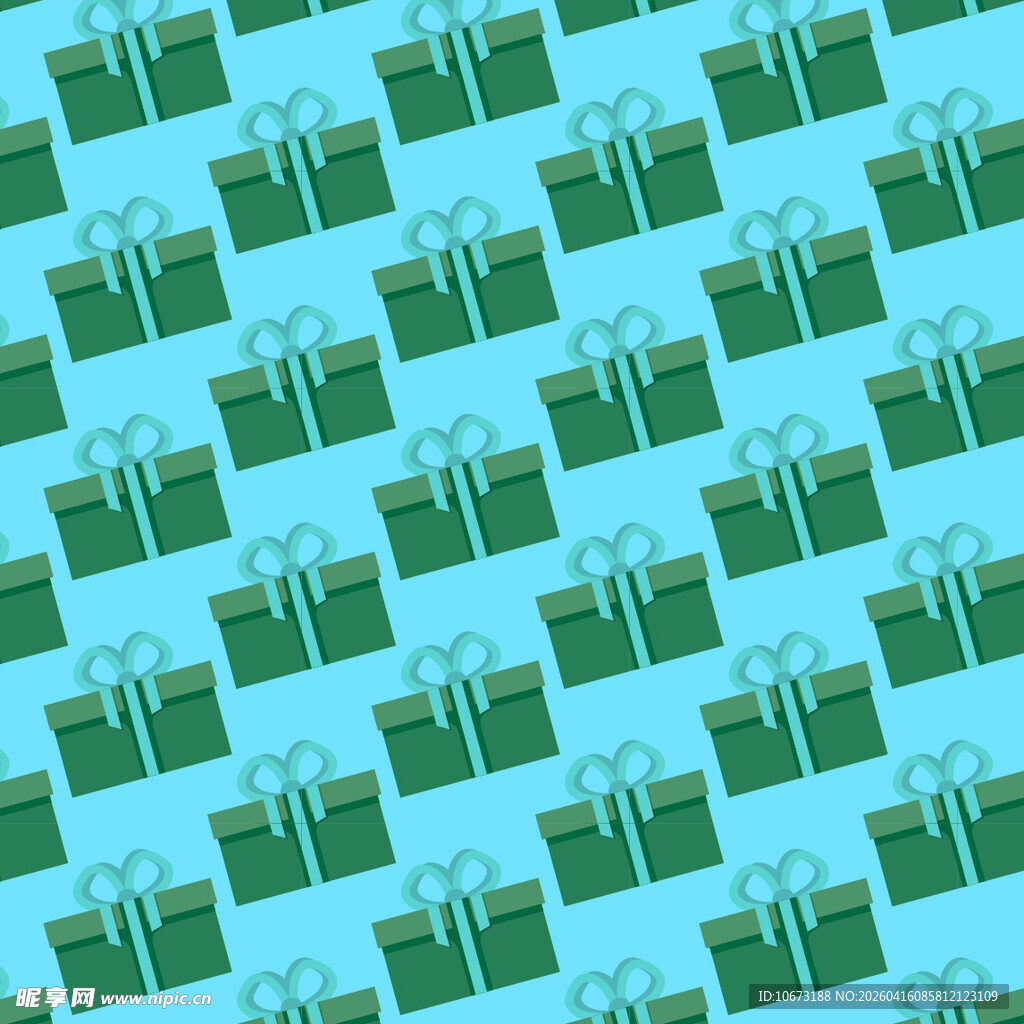 绿色礼盒矢量图案背景