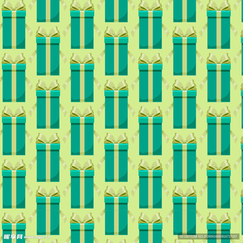 绿色礼盒矢量图案背景