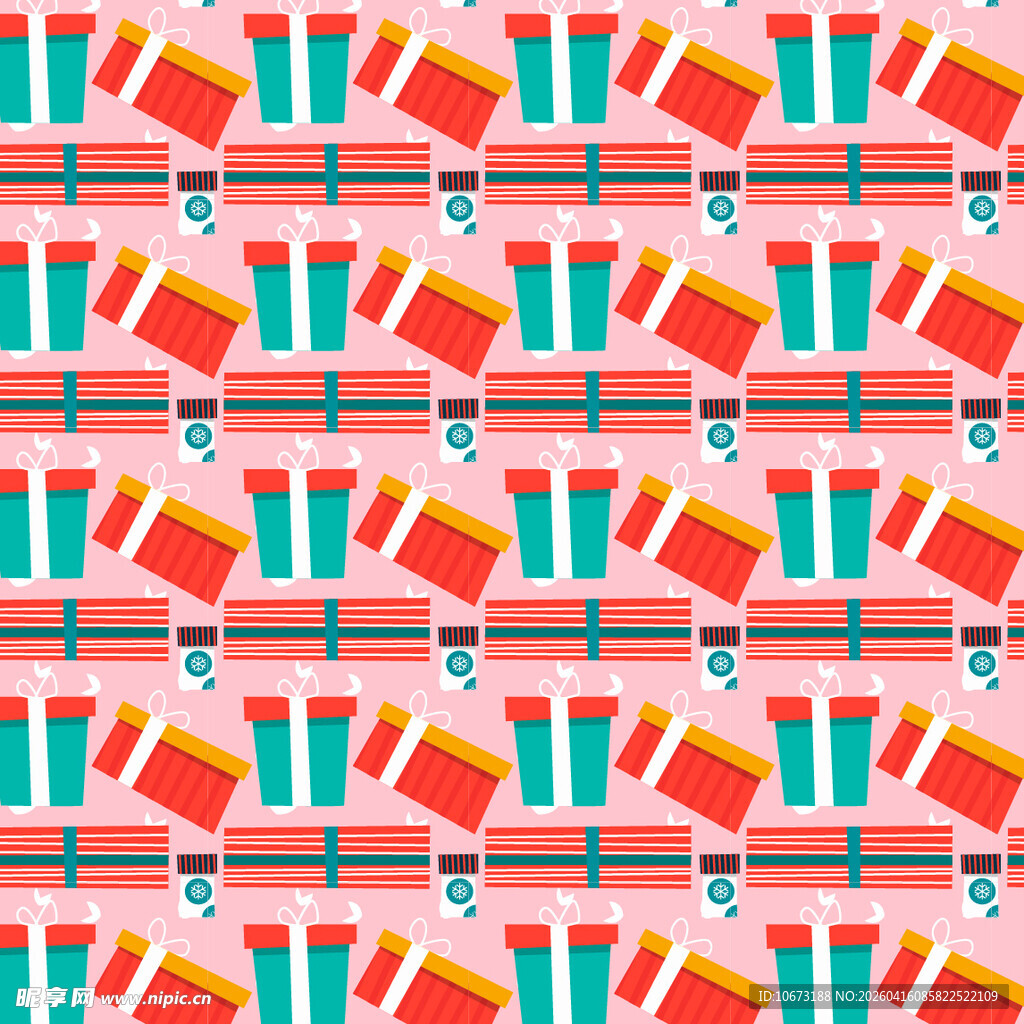 多彩礼盒矢量图案背景