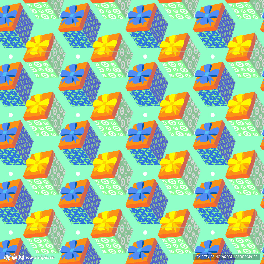 多彩礼盒矢量图案背景