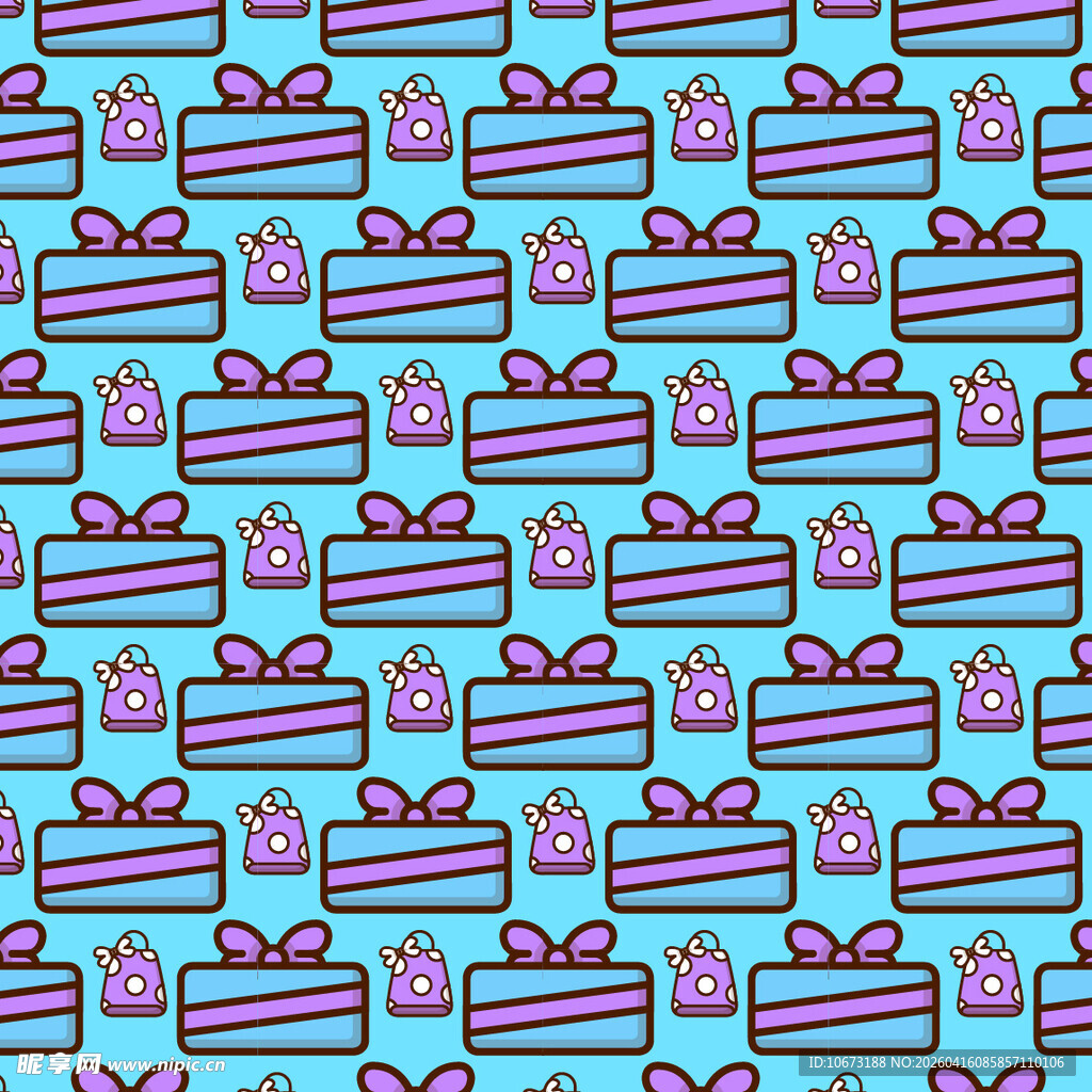 蓝紫色礼盒矢量图案背景