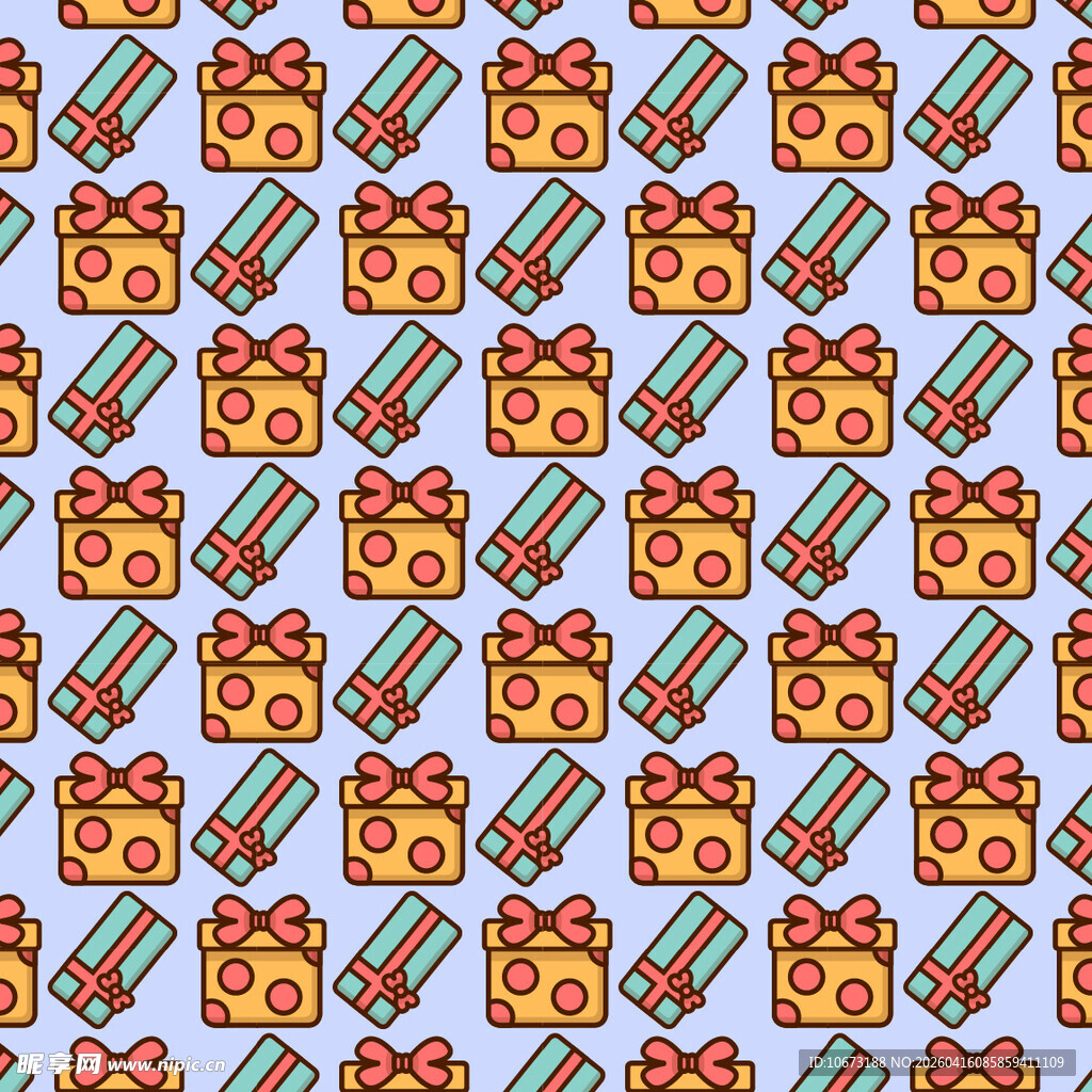 多彩礼盒矢量图案背景