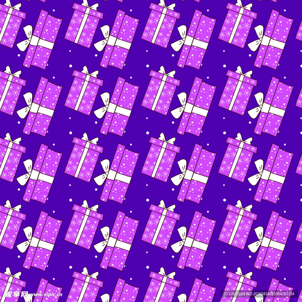 紫色礼盒矢量图案背景