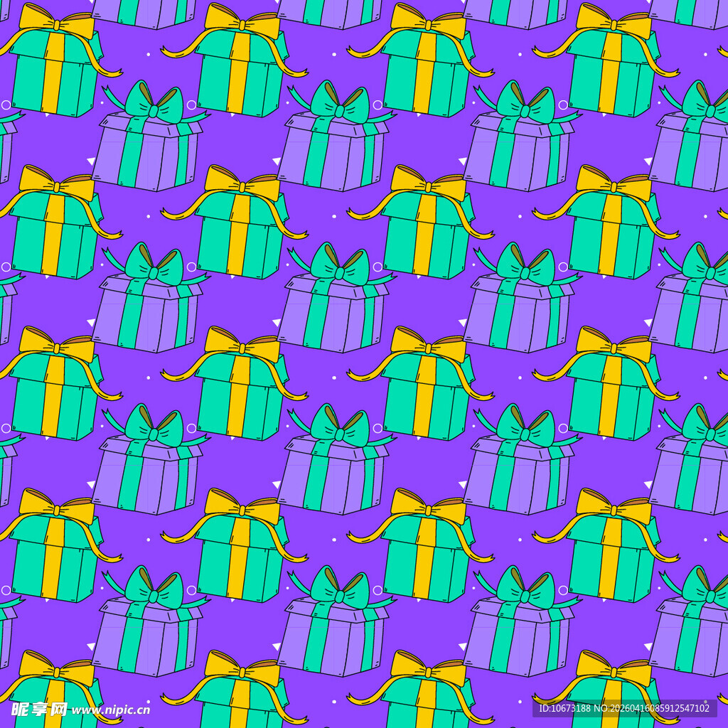 多彩礼盒矢量图案背景