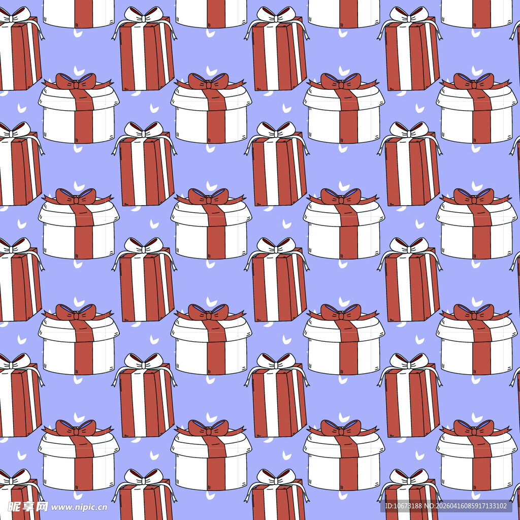 红色礼盒矢量图案背景