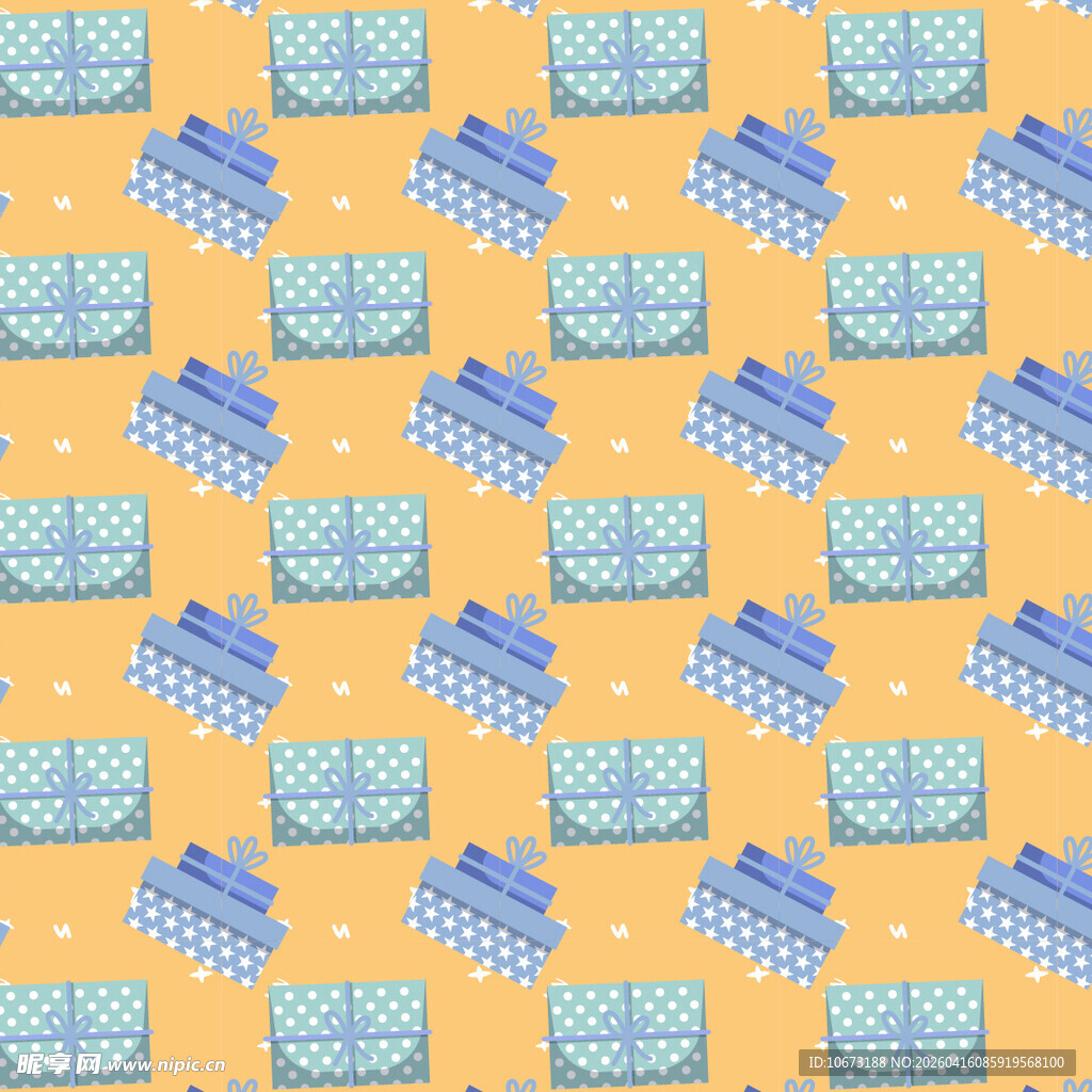蓝色礼盒矢量图案背景