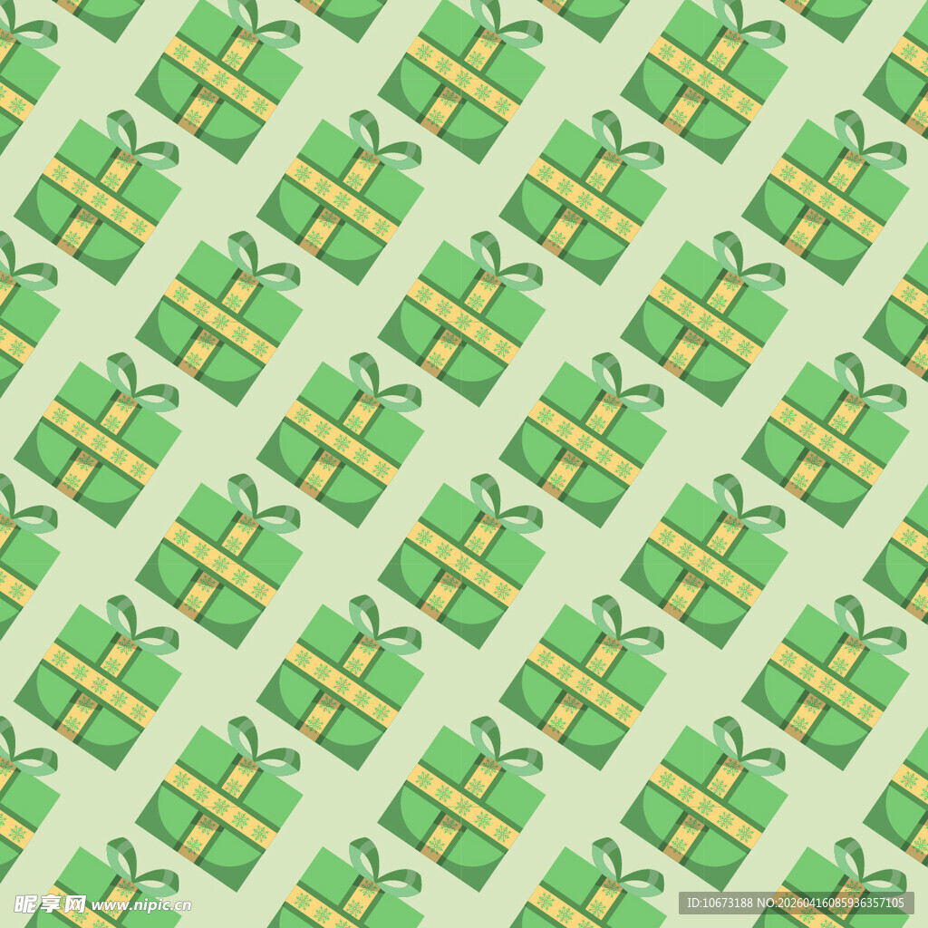 绿色礼盒矢量图案背景