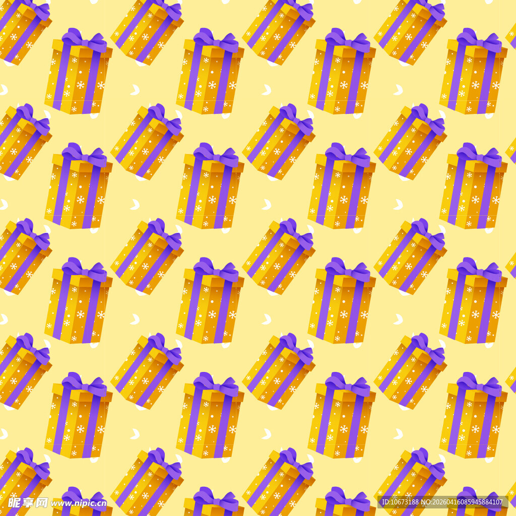 黄色礼盒矢量图案背景