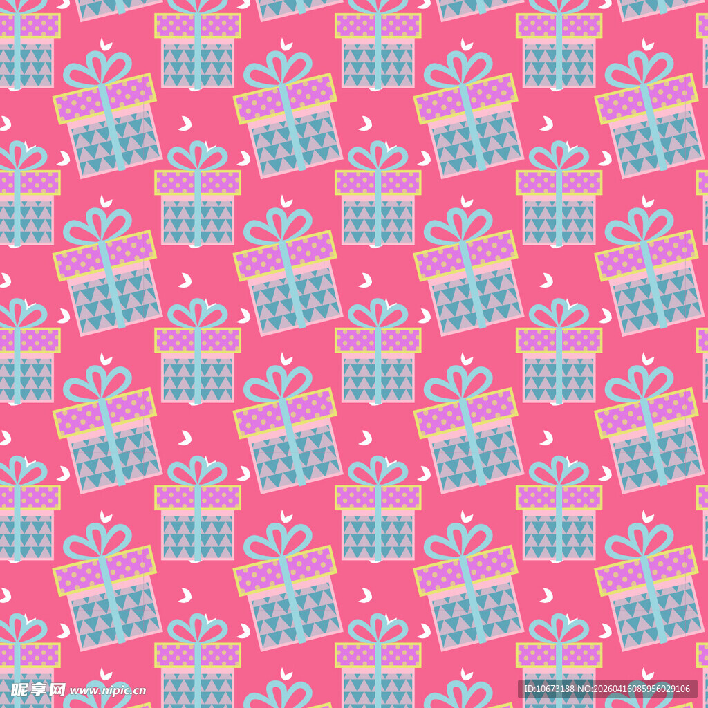 花纹礼盒矢量图案背景