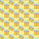 黄色礼物图案背景