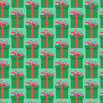 绿色背景的缤纷礼物图案