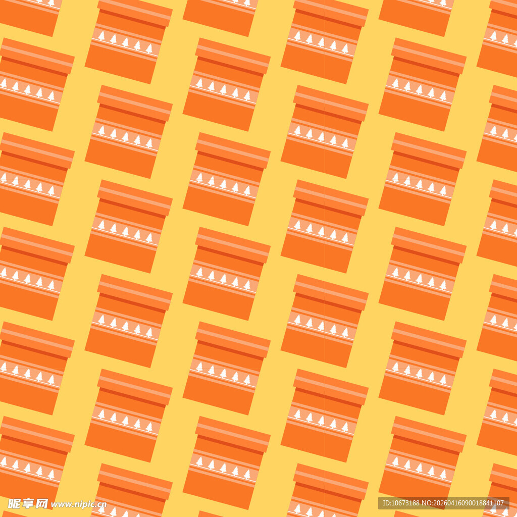 橙色礼盒图案背景纹理