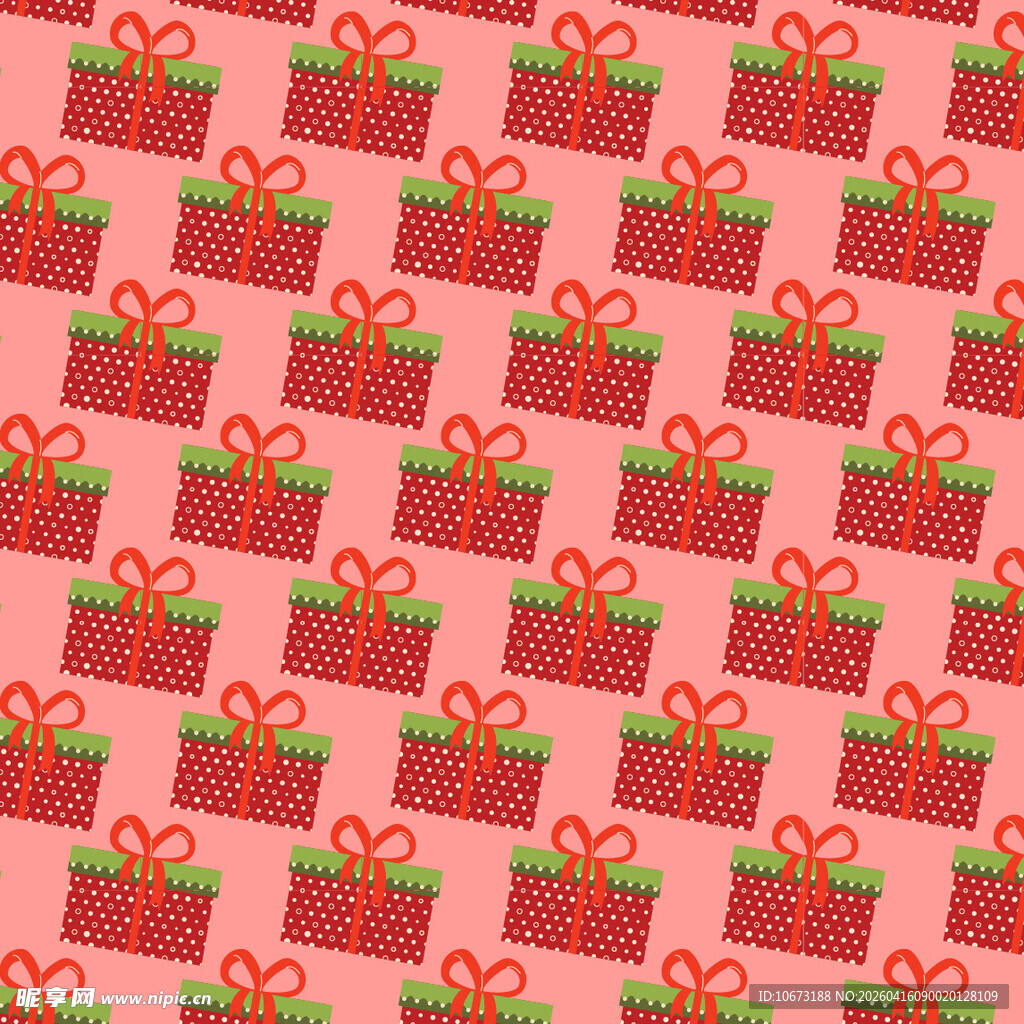 红色礼盒图案背景