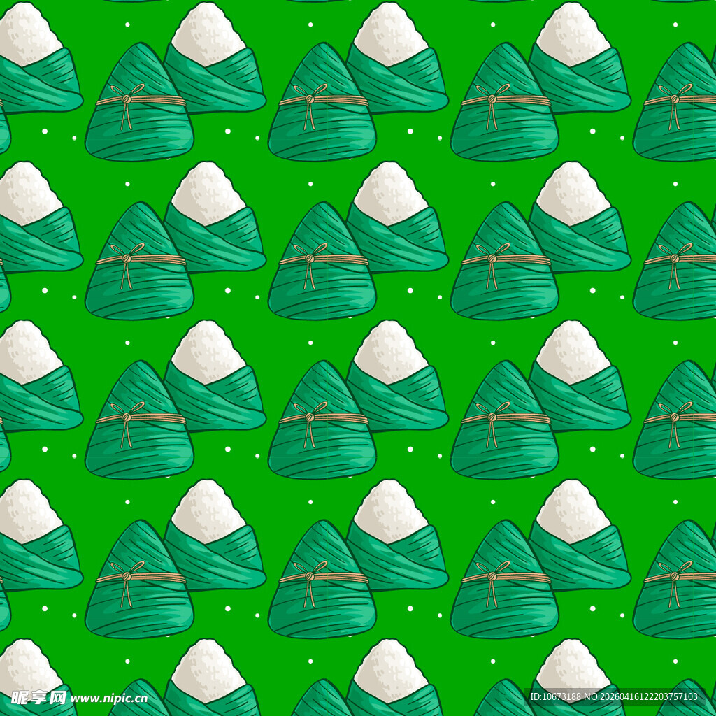 绿色背景的粽子图案设计