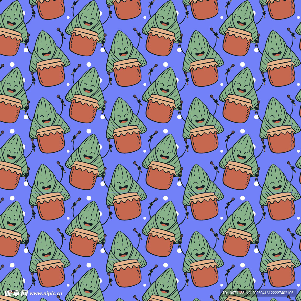 可爱粽子图案背景