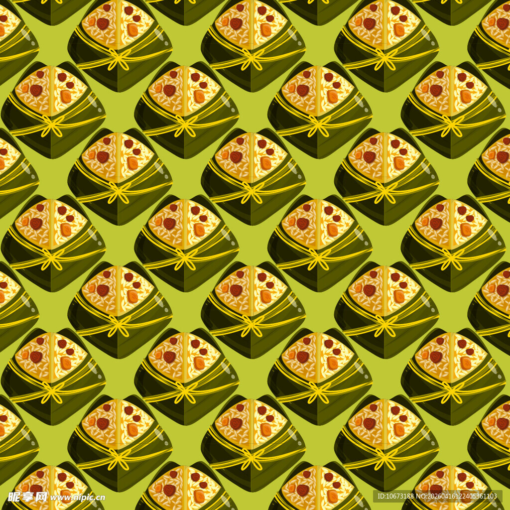 绿色粽子图案无缝背景