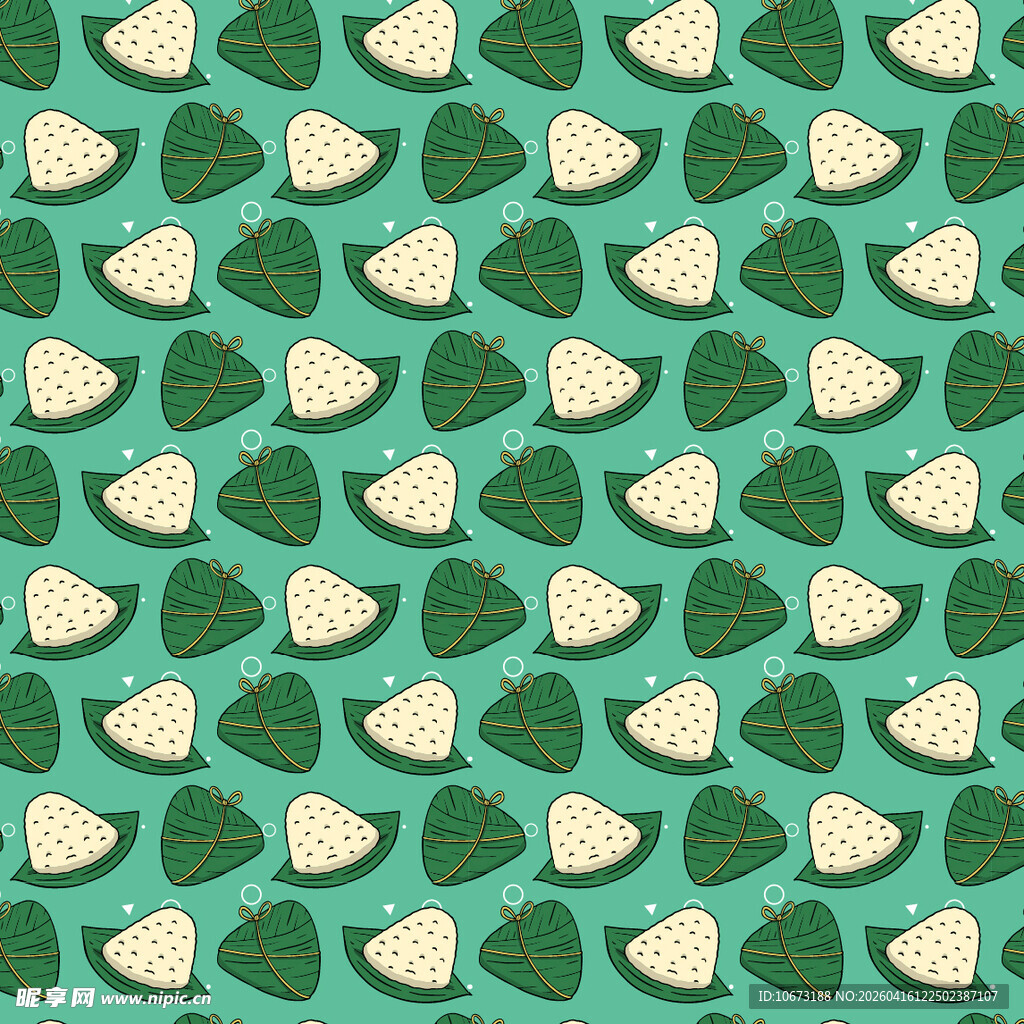 绿色背景的粽子图案设计
