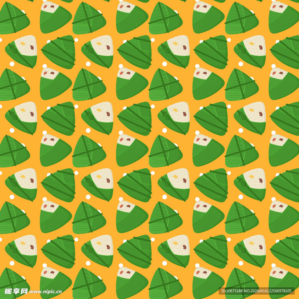 黄色背景的粽子图案设计