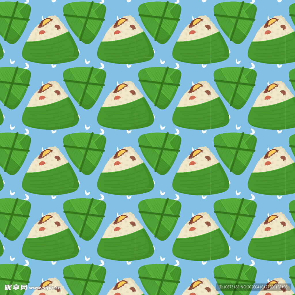 清新粽叶粽子图案背景