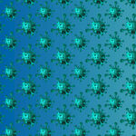 蓝色背景上的绿色病毒图案