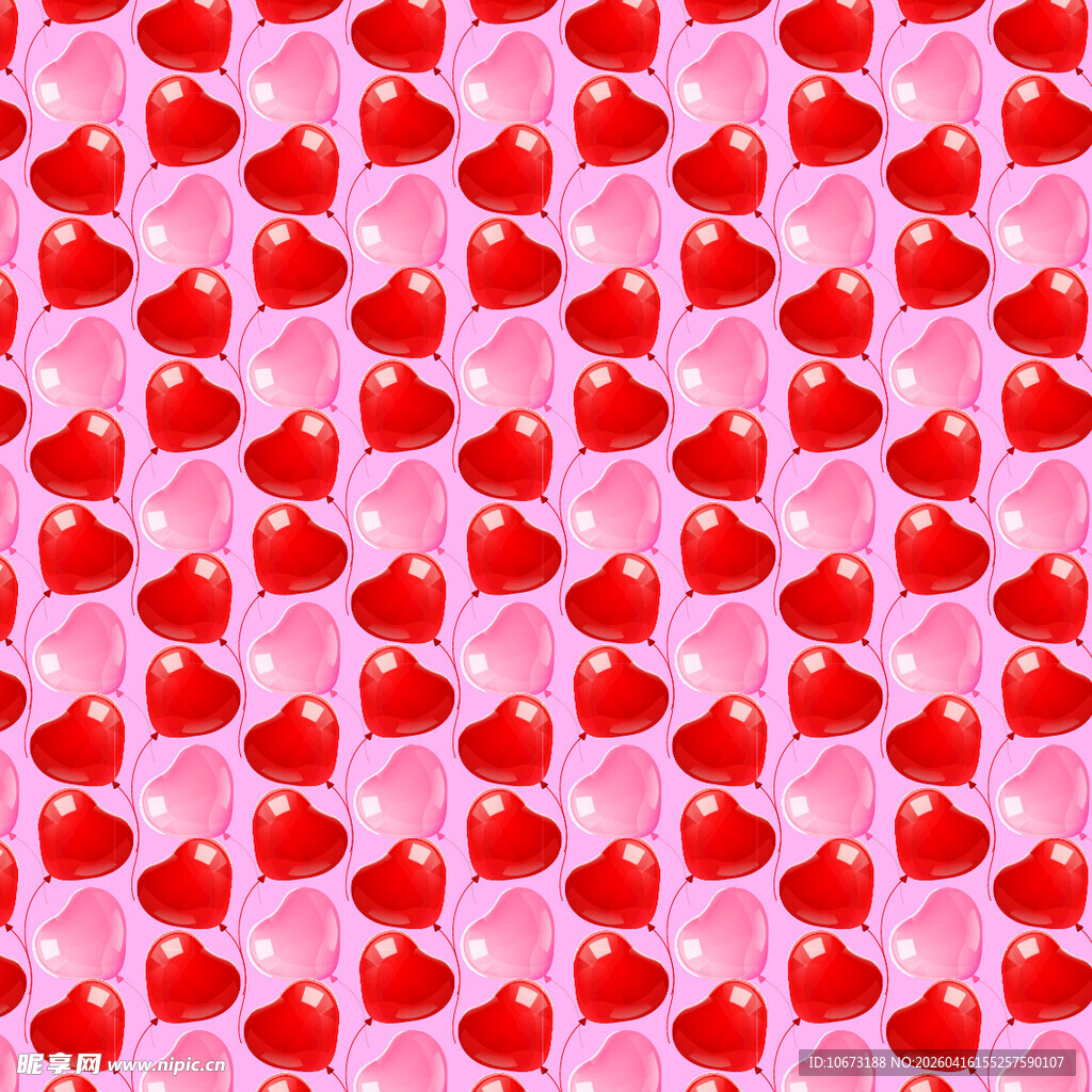 粉色爱心气球图案背景