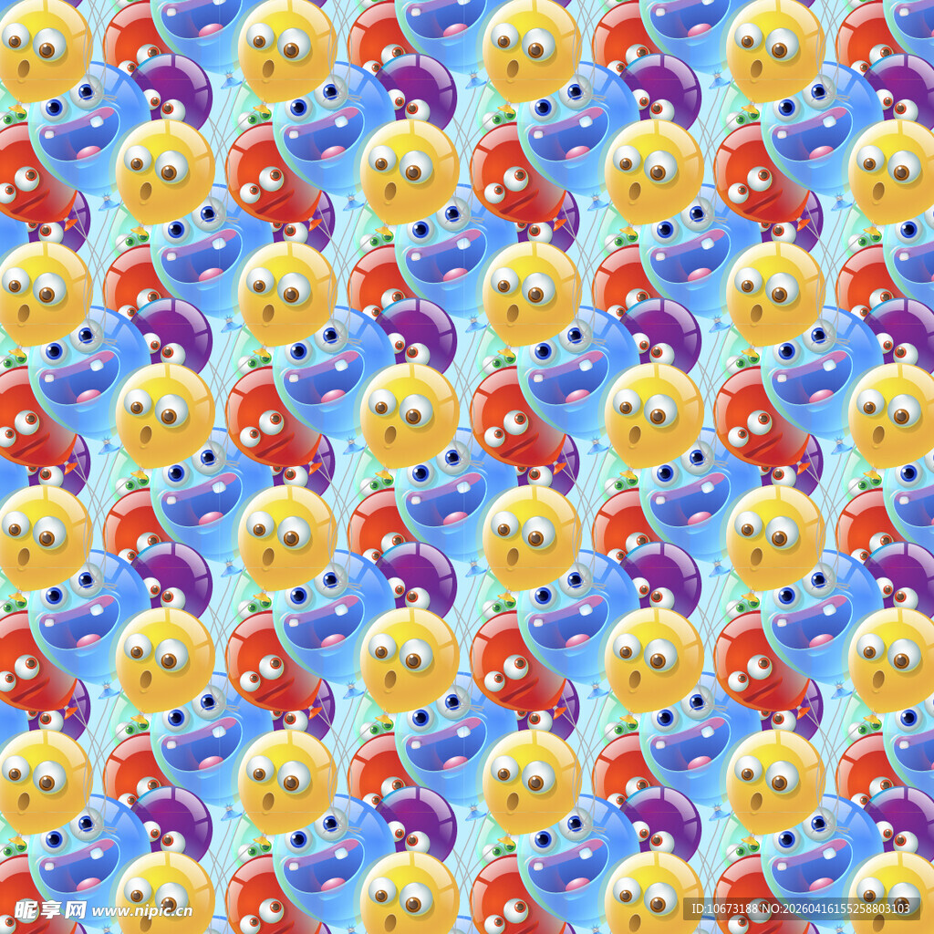 多彩气球表情图案背景
