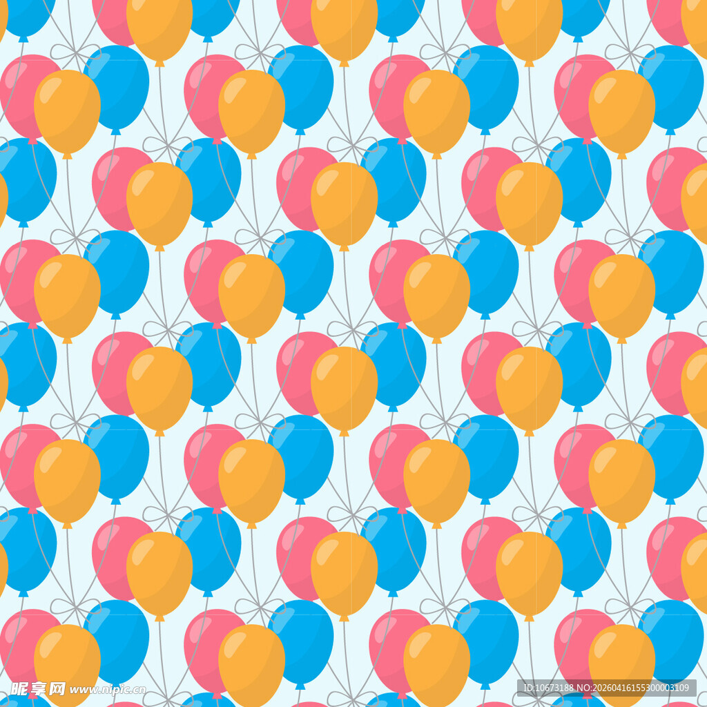 多彩气球无缝图案背景