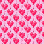粉色爱心气球图案背景