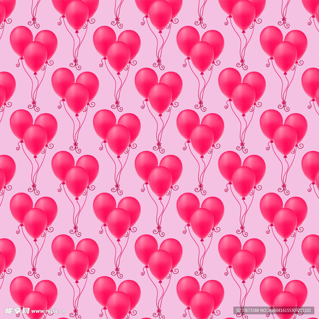 粉色爱心气球图案背景